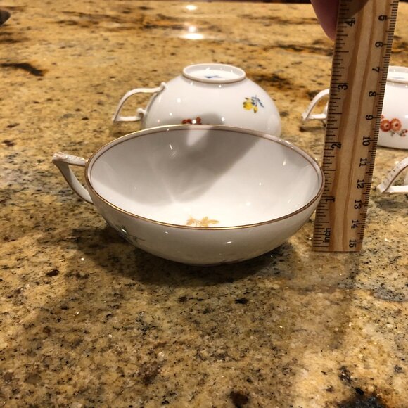 Set Of 6 Meissen Porcelain Hand Painted Cups - Picture 7 of 7